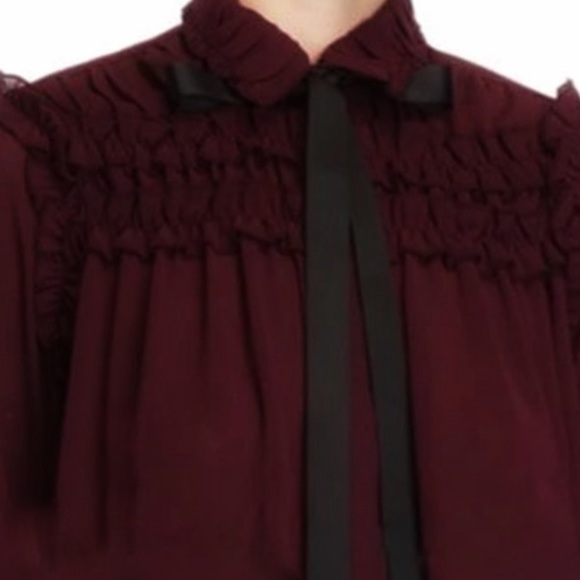 Excellent preloved condition Few Moda Wine Color Hidden-button Blouse Size Med - Picture 2 of 11